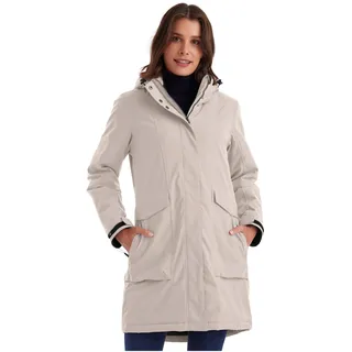 KILLTEC Damen Parka/Mantel wasserdicht mit abzippbarer Kapuze Damen Funktionsparka, hellsand, 44, 43284-000