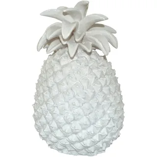 HOMEA 5dej1223bc Statue Zeichnung Ananas Polyresin weiß 19,5 x 19 x 29,5 cm