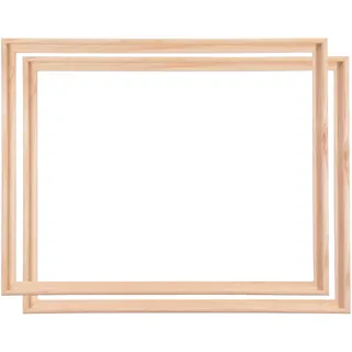 2 SCHATTENFUGENRAHMEN für KEILRAHMEN 70x100cm | Schattenfugen Bilderrahmen für Leinwände auf Keilrahmen mit Tiefeneffekt aus unbehandeltem Pinienholz