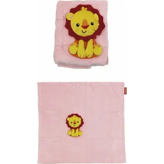 Löwen-Babydecke in Rosa – Mikrofaser für ultimativen Komfort und Geborgenheit 80cm x 80cm - Rosa