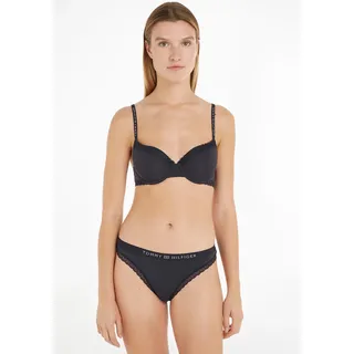 Tommy Hilfiger Bügel-BH "DEMI-BRA", Damen, Gr. 80, Cup D, schwarz, Jersey, Obermaterial: 79% Polyamid, 21% Elasthan, TOMMY HILFIGER UNDERWEAR, unifarben, körpernah, BHs Bügel-BH, mit Tommy Hilfiger Markenlabel