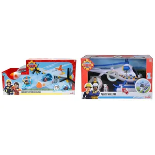 Simba 109252615 Feuerwehrmann Sam Rettungsflugzeug Fire Swift (42 cm) & 109252537 - Feuerwehrmann Sam Polizei Wallaby