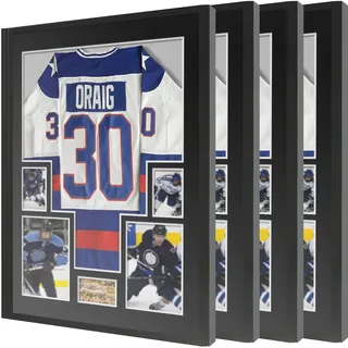 4 Stück Trikotrahmen 60×80cm Bilderrahmen für Trikot UV-Schutz Objektrahmen für Fußballtrikots 3D Shadow Box aus Aluminium mit Acrylglas für Fußball, Basketball, Trikot