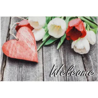Astra Sauberlaufmatte Deco Print 40 x 60 cm Herz rot