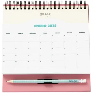 Mr. Wonderful Tischkalender 2025 mit Tasche, um Ihre glücklichen Momente zu genießen – enthält 1 Block mit Haftnotizen