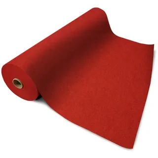 Floordirekt Roter Teppich meliert 100 x 700 cm - VIP Läufer Event Teppich Premierenteppich Empfangsteppich Messeteppich Hochzeitsteppich - Wunschmaß