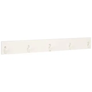 HAKU Garderobenleiste weiß, Massivholz, MDF - Maße: B 82 cm x H 10 cm x T 2 cm, Style: Industrial