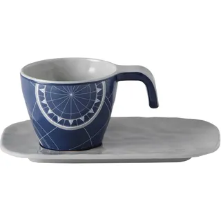 Espressotasse mit Welle Untersetzer, Melamin, Pacific - Serie einzeln - Marine