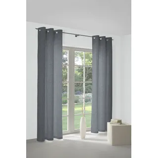 Vorhang WIRTH "Torbole" Gr. 3, blau (dunkelblau), B:132cm H:225cm, Jacquard, Baumwolle, Polyester, Gardinen, Vorhang