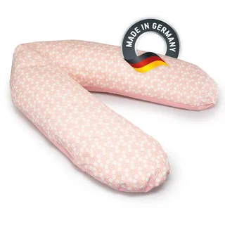 bedara Stillkissen mit Mikroperlen-Füllung, 190cm, Schwangerschaftskissen aus Baumwolle, Lagerungskissen zum anschmiegen (Hexagon Flamingo, 190 cm gebogen)
