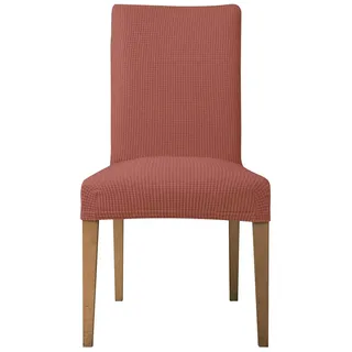 EBETA E Stuhlhussen 6 Stück, Elastische Stuhlbezug, Stretchhusse Stuhlüberzug Jacquard Hussen für Hochzeit Partys Bankett Deko, bi-Elastic Spannbezug (Korallenrot, 6 Stück)