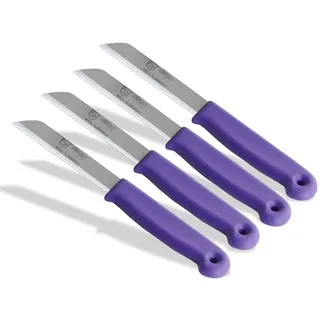 Küchenmesser Messer Set aus Solingen Gemüsemesser Obstmesser Schälmesser | Made in Germany Kleines 4er-Set Allzweckmesser mit scharfer präziser langen gezahnten Klinge aus rostfreiem Edelstahl