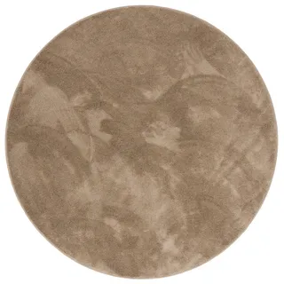 Pergamon Melia Hochflorteppich Ø 120 cm Braun