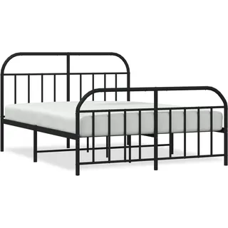 vidaXL Metallbett ohne Matratze mit Fußteil Schwarz 180x200 cm - Schwarz