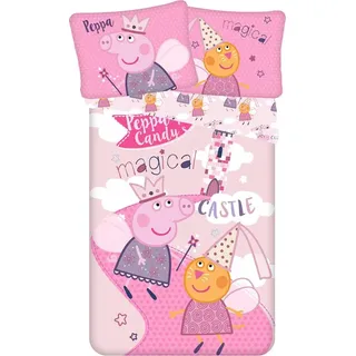 Peppa Pig Bettbezug Magisches Schloss! 140 x 200 cm rosa