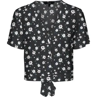 Vero Moda Easy Tie Kurzarm-oberteil Schwarz XS Frau Schwarz XS - Schwarz