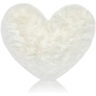 Brandsseller Herz-Kissen aus Plüsch 40x30 cm – Kuscheliges Dekokissen, romantisches Geschenk zum Geburtstag, Valentinstag oder Muttertag – Weiches Zierkissen für Sofa, Bett und Reisen - Cremeweiß