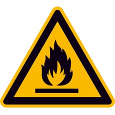 Bild Warnaufkleber Warnung vor feuergefährlichen Stoffen" dreieckig 10,0 x 10,0 cm