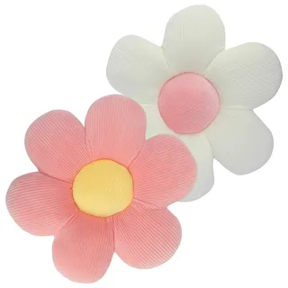 QKURT Blumenkissen, flauschiges, weiches Blütenblattkissen, Tatami-Sitzkissen für Zuhause, Büro und Auto, 40 cm (Rosa), 2 Stück