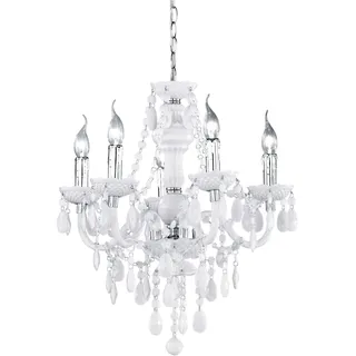 REALITY Leuchten Kronleuchter »LÜSTER« E14 Brennstellen in Flammenoptik, weiß