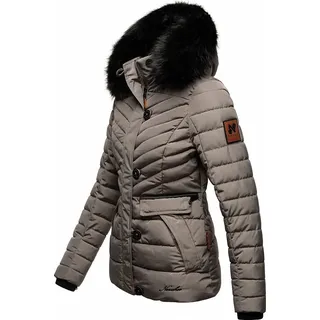 Navahoo Damen Winter Jacke Stepp Winterjacke Mantel Kunstfell Kapuze Wisteriaa Grau Gr. 34 - XS - Grau