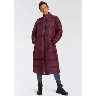 Steppmantel ONLY "ONLIRINA X-LONG 2IN1 PUFFER OTW", Damen, Gr. S (36), rot (port royale), Web, Obermaterial: 100% Polyester, lässig geschnitten kniebedeckend, abnehmbar, Mäntel Steppmantel, auch als Weste tragbar