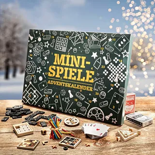 Adventskalender aus Holz mit Mini-Spielen für die ganze Familie, 50 x 35 cm, einzeln verpackt