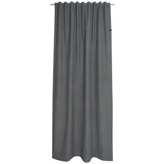 Schöner Wohnen Fertigvorhang , Dunkelgrau , Textil , Uni , 130x250 cm , für Stange und Schiene geeignet , Heimtextilien, Vorhänge, Fertigvorhänge