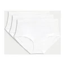 Womens Body by M&S 3er-Pack hoch geschnittene FlexifitTM-Shorts aus Modal - White, White, UK 18 (EU 46)