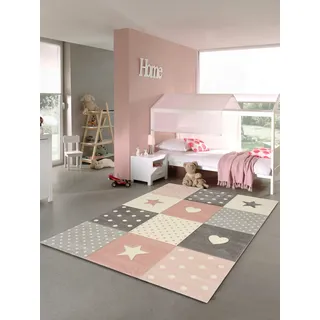 MERINOS Kinderteppich Pastel Kids Grau/Hellrosa ca. 80x150cm