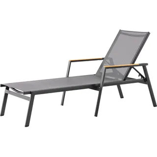 BEST Freizeitmöbel Paros Sonnenliege 196 x 76 x 36 cm Grau