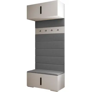 MEBLE KRYSPOL Inova 1 Flurmöbel-Set, 236,7x100x47cm - Weiß, Schwarz, Manila 16