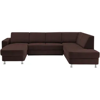 Xora Wohnlandschaft , Dunkelbraun , Textil , Uni , U-Form , 301x198 cm , Goldenes M , Typenauswahl, Bettkasten erhältlich, Fußauswahl, Stoffauswahl, Relaxfunktion, seitenverkehrt erhältlich, Bettfunktion erhältlich, Hocker erhältlich , Wohnzimmer, Sofas & Couches, Wohnlandschaften, Wohnlandschaften in U-Form