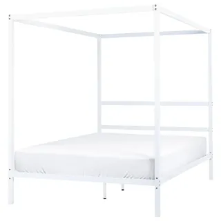 Beliani Himmelbett 140 x 200 cm Weiß