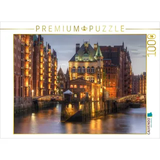 CALVENDO Puzzle Hamburg - Speicherstadt | 1000 Teile Lege-Größe 64 x 48 cm Foto-Puzzle für glückliche Stunden