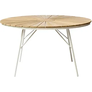 Cinas Ellen Gartentisch Ø 110 x 74 cm Teakholz/Weiß