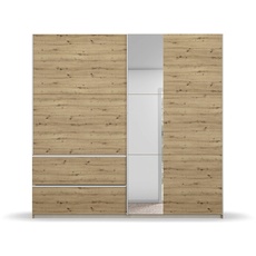 Bild Sevilla mit Spiegel, Griffleisten alufarbig, 2-türig inkl. 2 Kleiderstangen, 2 Einlegeböden BxHxT 218x210x59 cm x 210 cm x 59 cm