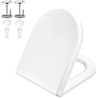 GRIFEMA G951 Toilettendeckel Premium - Duroplast(UF-Harz) , keramikähnlich,Antibakteriell - Leise Sanftschließfunktion - Quick-Releasezur zur Einfachen Reinigung - Schnellmontage - 150 KG Belastbar