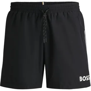 Boss Badehose mit Paspelnaht in Kontrastfarbe Modell Starfish Black, L