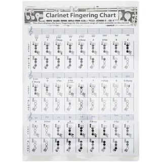 Klarinette Fingertafel, tragbarer visueller Leitfaden zum Lernen von Akkorden, kompaktes pädagogisches Poster für Anfänger, Musiker und Heimunterricht