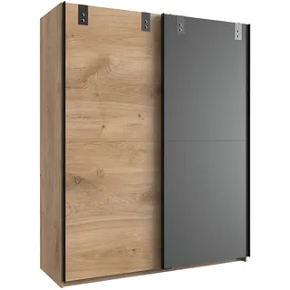 WIMEX Schwebetürenschrank Liverpool 135 x 198 x 64 cm Grau/Eiche