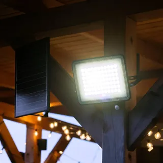 LUMILED Solarlampe für Außen Strahler mit Bewegungsmelder, Fernbedienung 4000K Neutralweiß Solar Wandleuchte Aussen IP65 wasserdicht 300W Solarleuchte für Garten Sicherheitswandleuchte Wandlampe