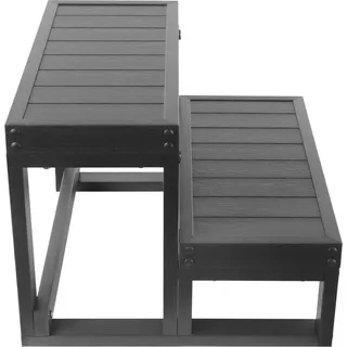 Whirlpool-Treppe - 2-stufige Stufenleiter - Edelstahl - Rutschfest - Für Badewanne und Spa - Einfache Montage - Innen/Außen