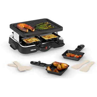 Tristar Raclette-Grill für bis zu 4 Personen, 500 W, 4 Antihaft-Pfännchen, Kompaktes Design, Ideal für Camping & Kleine Haushalte, RA-2949