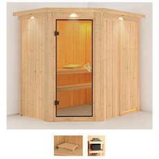 Bild Sauna »Clara«, (Set), ohne Ofen beige