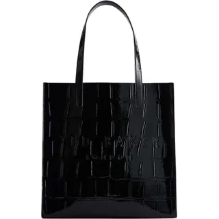 Ted Baker Shopper Schultertasche Croccon Croc Effect Large Icon Bag Jet - Black schwarz - Schwarz