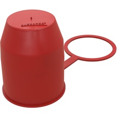 AUPROTEC Schutzkappe Anhängerkupplung mit Sicherungsring Kugelschutzkappe Abdeckkappe mit Schlaufe für Auto Kugelkopf-Kupplung rot