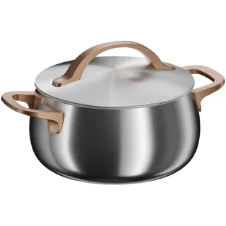 BergHOFF Home Kochtopf (20cm) – Edelstahl Topf mit Deckel – Kochtopf für alle Herdarten inkl. Induktion – Pastatopf - Ofenfest- Rose gold