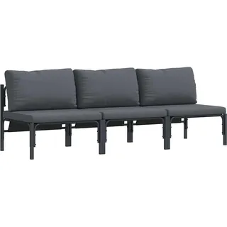 vidaXL Gartenmöbel mit Kissen 3 Stück Anthrazit 80 x 80 x 71 cm Stahl - Grau