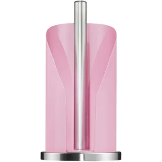 Wesco Papierrollenhalter in der Farbe pink aus Edelstahl und farbig lackiertem Stahlblech, standfester Edelstahl-Sockel, für handelsübliche Küchenpapierrollen oder 2-3 Toilettenpapierrollen